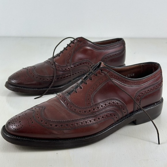 Allen Edmonds Other - Allen Edmonds Mens Cambridge Shell Cordovan Shoes 9 C Burgundy Oxford Wingtips
